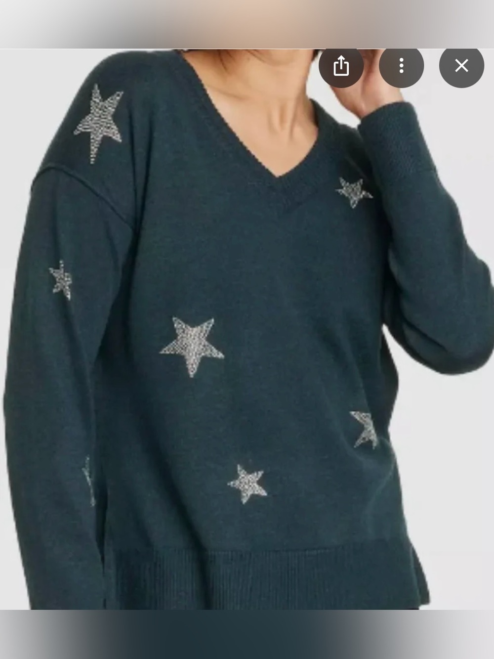 Knox Rose Jeweled Star Sweater